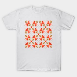 Spring flowers and leaves pattern, version 4 T-Shirt